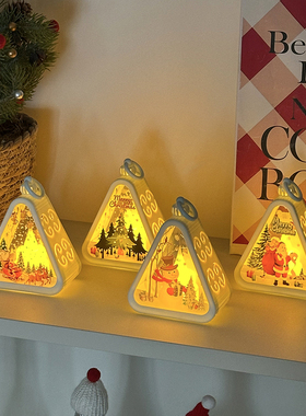 圣诞节装饰品小夜灯橱窗桌面摆件布置道具氛围风灯拍照道具装饰品