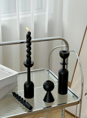 装饰摆件客厅桌面烛台木质法式