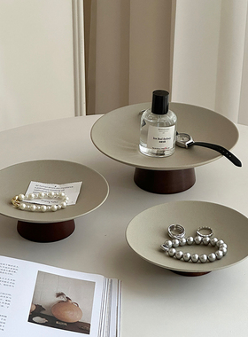 轻奢陶瓷香薰蜡烛托盘置物架化妆品首饰饰品收纳盘桌面摆件