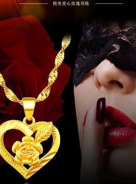 新品专柜正品沙金吊坠女