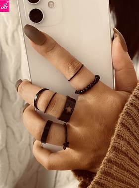 Hot sale Black Knuckle Rings Creative Joint Ring Simple Set