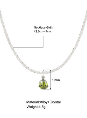 green rhinestone pendant necklace clavicle chain women 项链