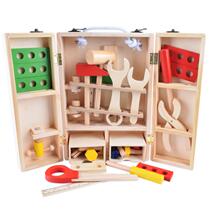 Tool Toy Box Childrens Puzzle Simulation Suit Repair Dress Home Wine Baby Wooden Boy Dismantling Repair Bench