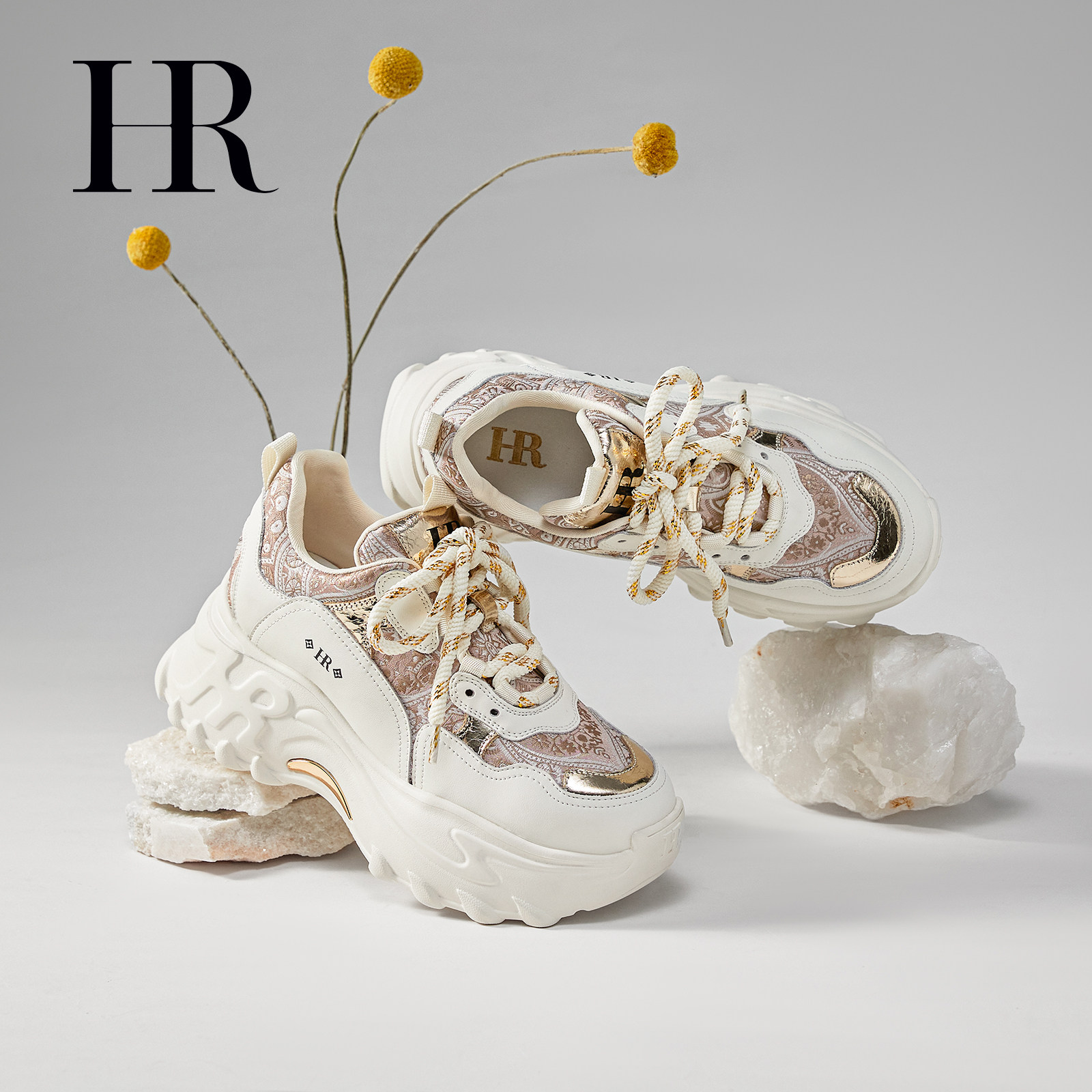 HR赫莲娜老爹鞋2025秋冬季新款女鞋子厚底小众巨好看运动休闲加绒,淘宝优惠券,粉丝福利购,淘宝优惠卷