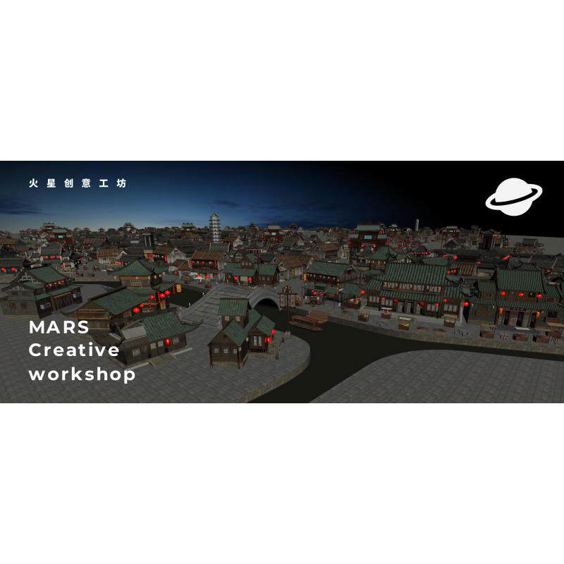 古代古风城市建筑石模型3d素材blender/c4d/maya/3dmax/zbrush/su - 图1