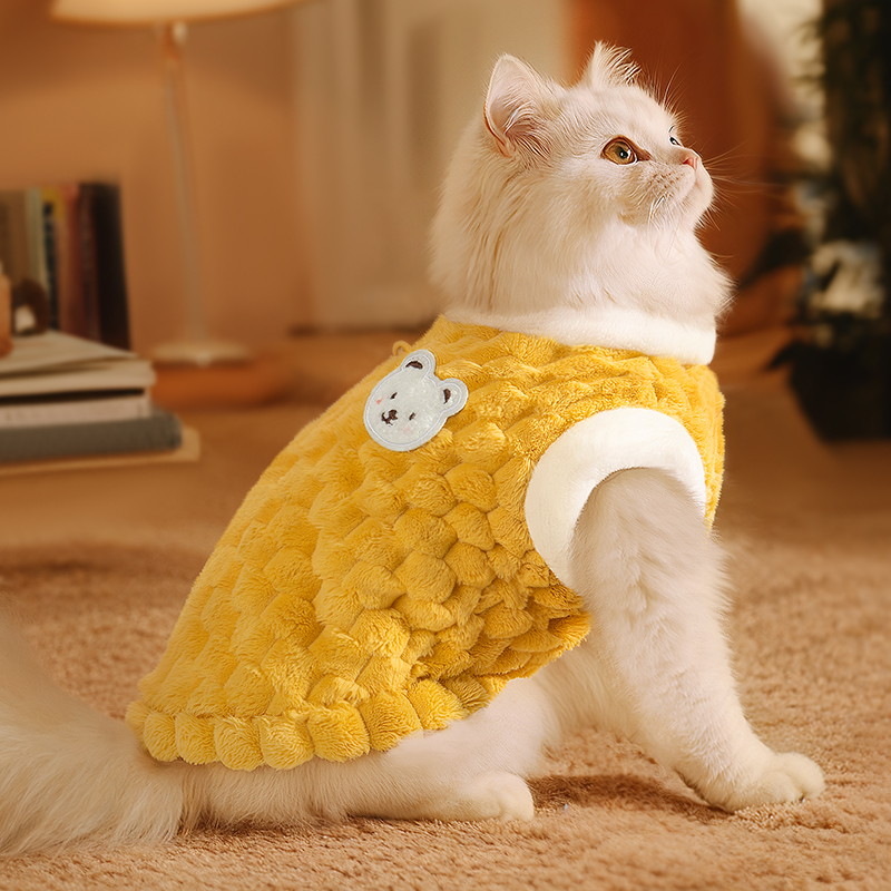 小猫冬装猫咪新春过年衣服加厚保暖加绒宠物布偶猫马甲背心防掉毛 - 图1