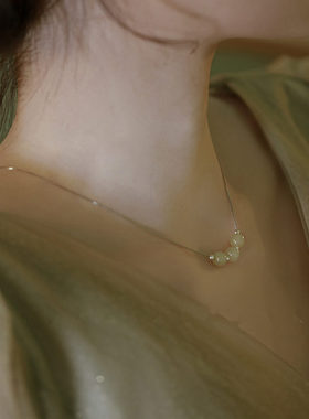 仿和田玉项链女款新中式锁骨链女