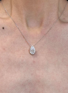 爆闪水滴项链女款千金感锁骨链女