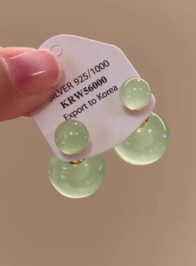 多巴胺圆珠耳钉女小清新两戴耳环