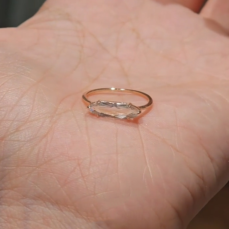 Faceted Imitation Diamond Marquise Ring Women’s Niche Design Versatile
