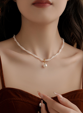 小米珠仿珍珠项链女2025新爆款
