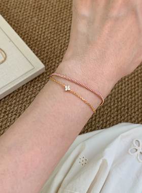 香芋紫手链女轻奢小众精致叠戴