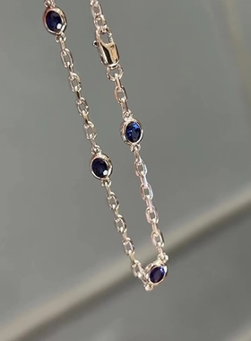 韩系ins仿蓝水晶手链女2025新款