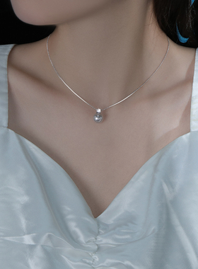 戴妃仿珍珠吊坠项链女2025新爆款