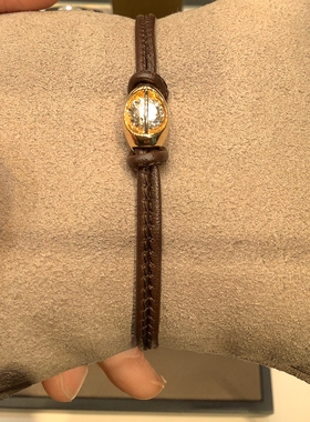 独特设计款棕色皮革绳超闪手链女