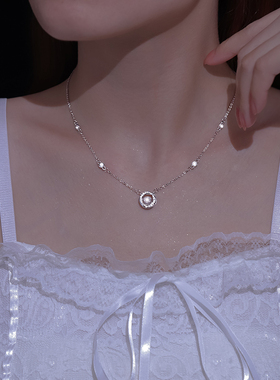 莫比乌斯环项链轻奢小众锁骨链女