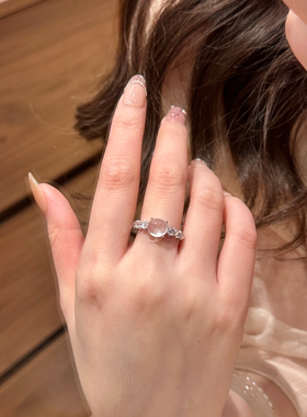蛋面戒指女小众设计轻奢高级感