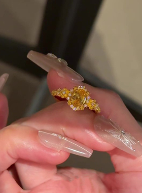 鸽子蛋戒指女小众设计轻奢高级感