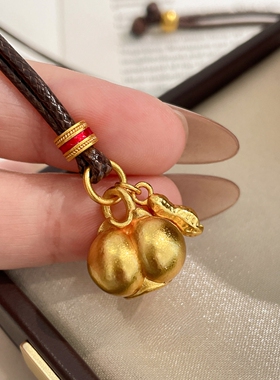 金色小南瓜花生吊坠项链女锁骨链