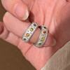 Imitation colored diamond flashing ring for women niche design mid-century style