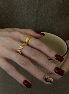 蝴蝶素圈戒指女小众设计轻奢高级