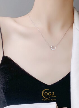 韩系爆闪星月项链女轻奢配饰百搭