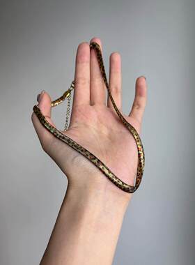 金色灵蛇蛇骨项链女款2026新款