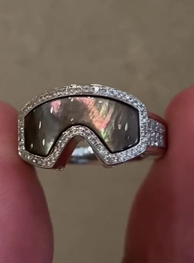 爆闪滑雪眼镜戒指女个性独特指环