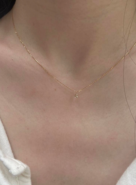 超闪迷你水滴项链女款百搭锁骨链