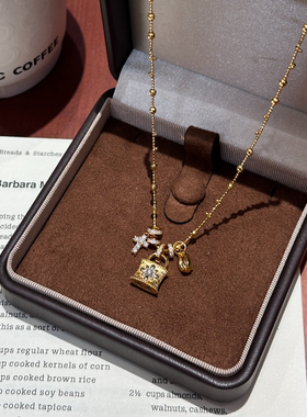 锁包吊坠项链女2025新款轻奢小众