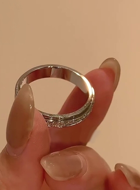 爆闪可转动戒指女小众设计高级感