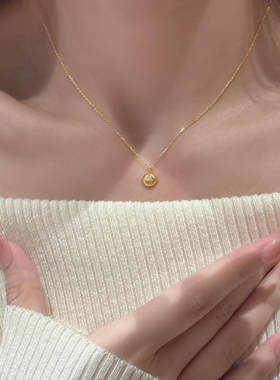 金色小球星芒项链女新款轻奢配饰