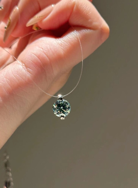 爆闪仿莫桑钻透明鱼线项链高级感