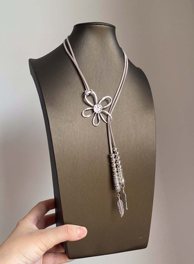 花朵树叶流苏项链女款2025新款