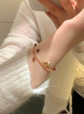 本命年红绳小马钱币编织手链手饰