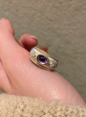 蛋面戒指女小众设计轻奢高级指环