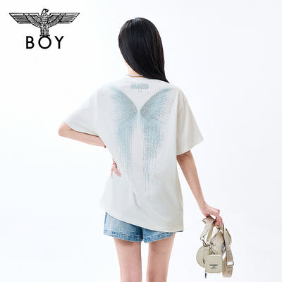 【流苏蝴蝶】BOYLONDON重工烫钻26夏季男女闪钻短袖T恤N01920