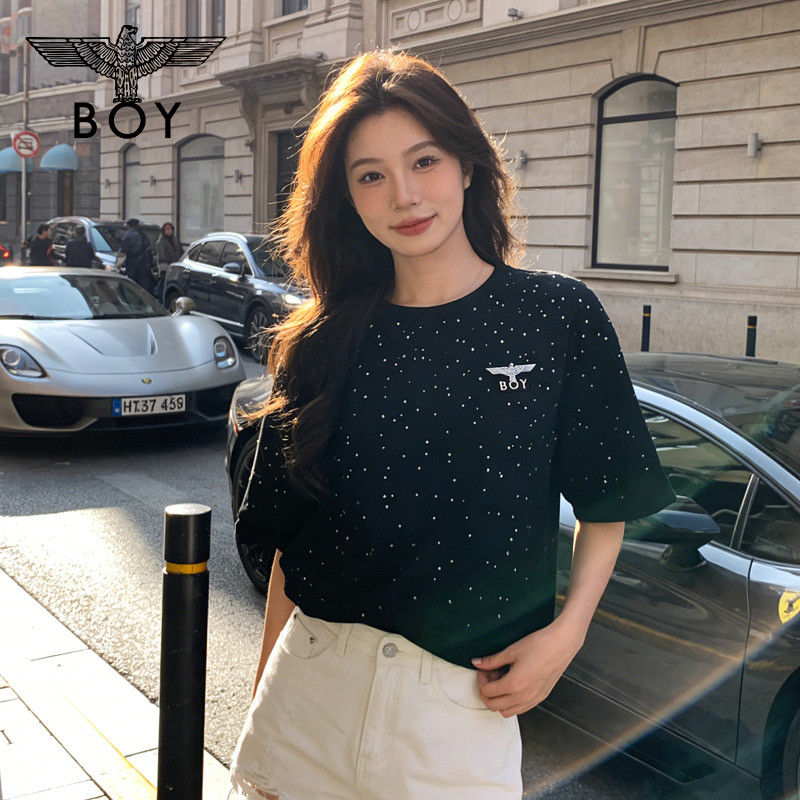 【满天星】BOYLONDON短袖渐变烫钻印花T恤