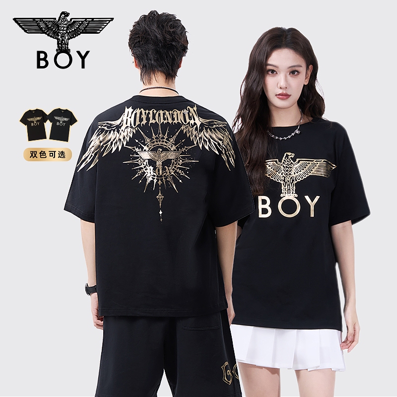 【暗黑罗盘】BOYLONDON夏情侣款短袖权杖印花炸街潮牌T恤N01906 - 图1