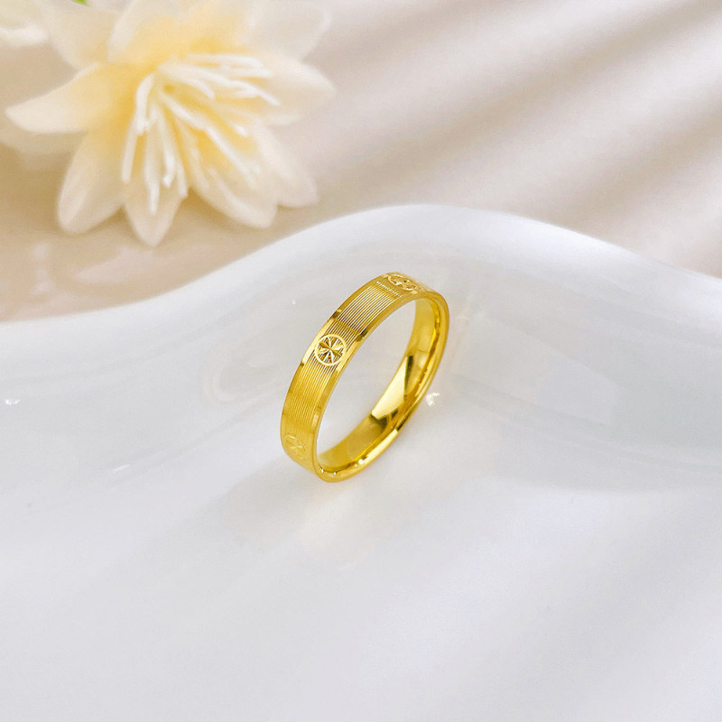 China gold 999 solid gold ring for women fixed mouth