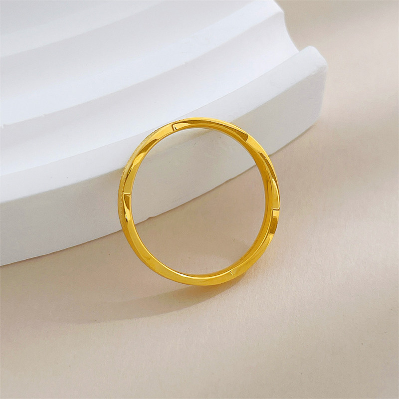 Chinese gold 999 pure gold ring female Mobius new style birthday holiday gift for girlfriend and wife