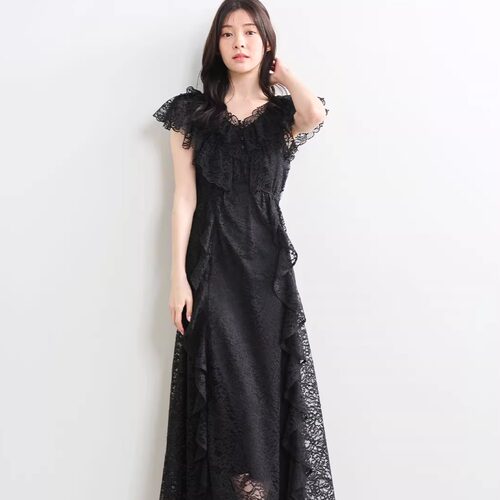 年终现货包邮 UMII日本代购 cocodeal  荷叶边蕾丝连衣裙75515191 - 图0