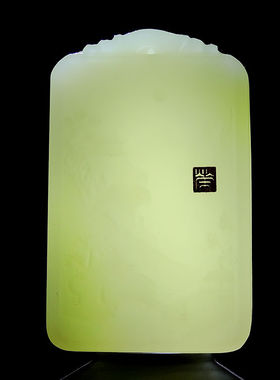 和田玉青白玉山水牌子吊坠男女款