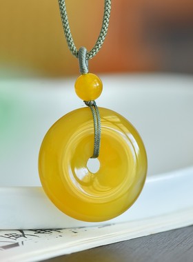 高冰玉髓平安扣吊坠女生项链配饰