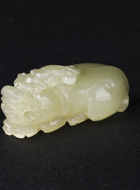 冰种青白玉招财貔貅吊坠男款礼物