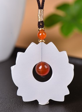 金丝玉莲花挂件吊坠男女项链配饰