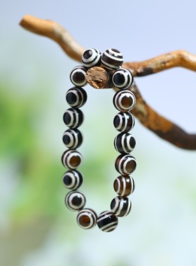 玛瑙双眼天珠手链男士手串玉佩礼