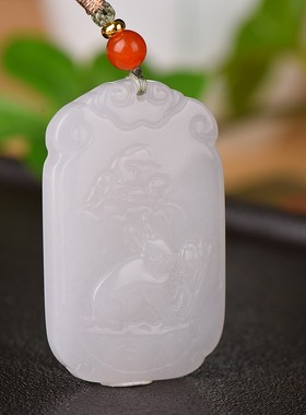 金丝玉前途似锦挂件男女项链配饰