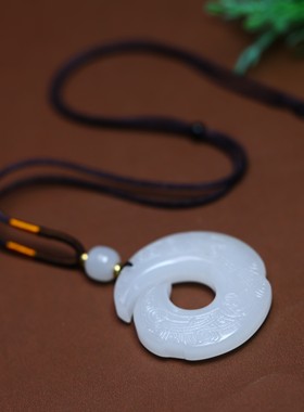 天然金丝玉时来运转吊坠男女同款挂件平安好运时尚小众玉佩礼物