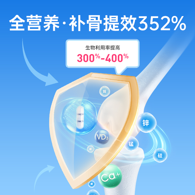 美国乐力氨基酸螯合钙中老年成人青少年儿童孕妇补钙片120粒*2